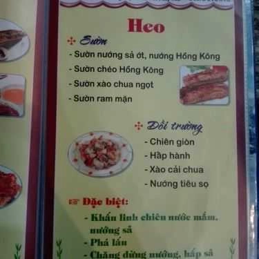Thực đơn- Đồng Nam 2 - Quán Ăn Gia Đình