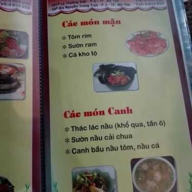 Thực đơn- Đồng Nam 2 - Quán Ăn Gia Đình