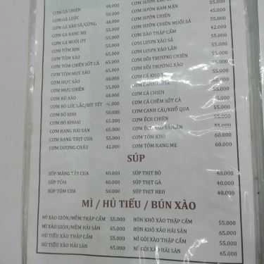 Thực đơn- Quán Ăn Quán Cơm Chí Thành - Ấp Bắc