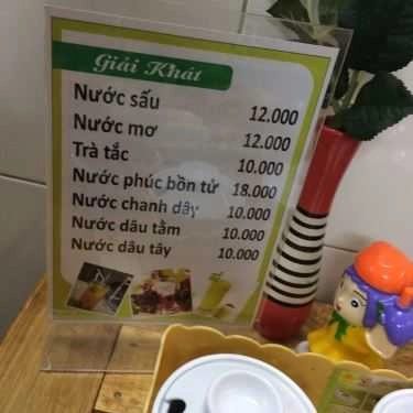 Thực đơn- Quán Ăn Quán Thị Na - Bún Đậu Mắm Tôm