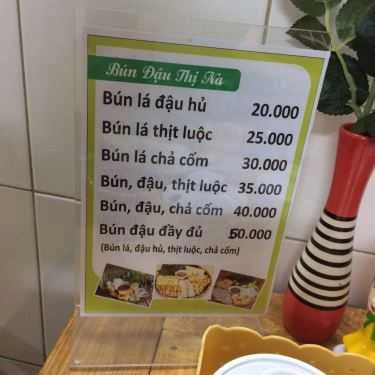 Thực đơn- Quán Ăn Quán Thị Na - Bún Đậu Mắm Tôm
