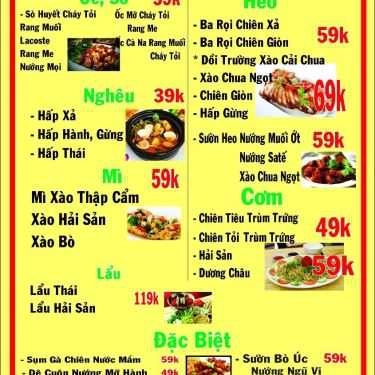 Thực đơn- Rạch Miễu - Quán Nhậu Bình Dân