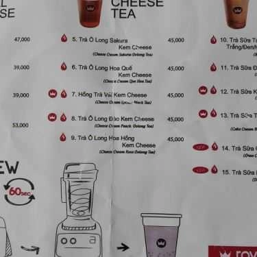 Thực đơn- Cafe Royaltea Mỹ Tho