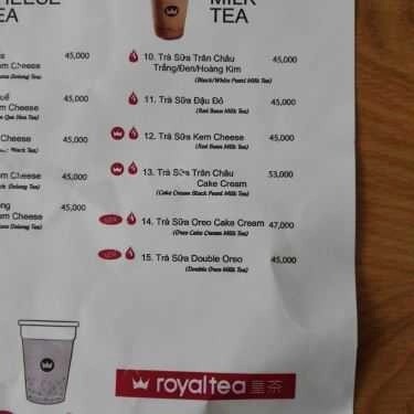 Thực đơn- Cafe Royaltea Mỹ Tho