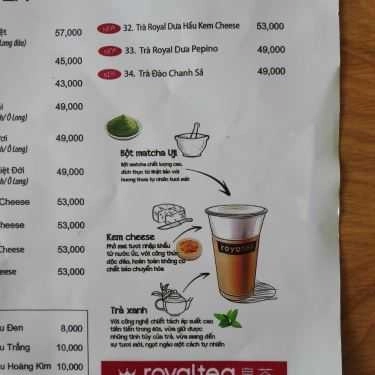 Thực đơn- Cafe Royaltea Mỹ Tho