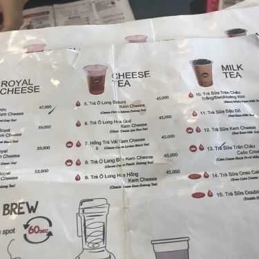 Thực đơn- Cafe Royaltea Mỹ Tho