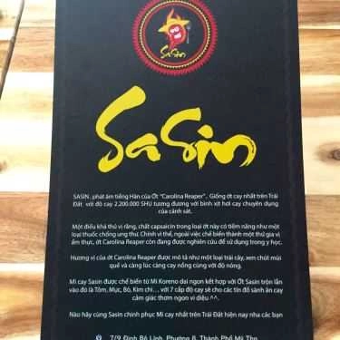 Thực đơn- Quán Ăn SaSin - Mì Cay 7 Cấp Độ Hàn Quốc - Mỹ Tho