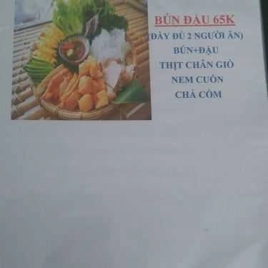 Thực đơn- Quán Ăn Thằng Bờm - Bún Đậu Mắm Tôm