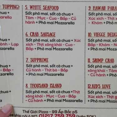 Thực đơn- Quán Ăn Thế Giới Pizza