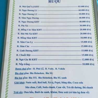 Thực đơn- Quán Ăn Thuỷ Vân - Đặc Sản Thịt Rắn