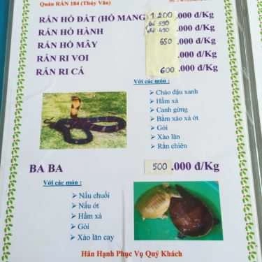 Thực đơn- Quán Ăn Thuỷ Vân - Đặc Sản Thịt Rắn