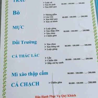 Thực đơn- Quán Ăn Thuỷ Vân - Đặc Sản Thịt Rắn
