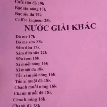 Thực đơn- Ty Ty Trà Sữa & Cafe