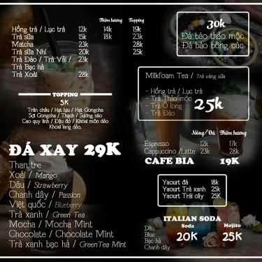 Thực đơn- Cafe Trà Sữa Nhí