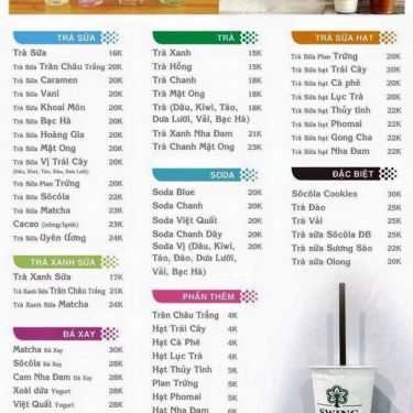 Thực đơn- Cafe Trà Sữa Swing