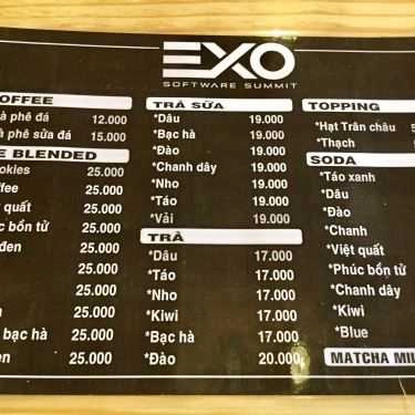 Thực đơn- Cafe EXO - Trà Sữa Thái Lan