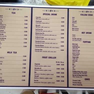 Thực đơn- Cafe Trà Sữa Thanh Tâm