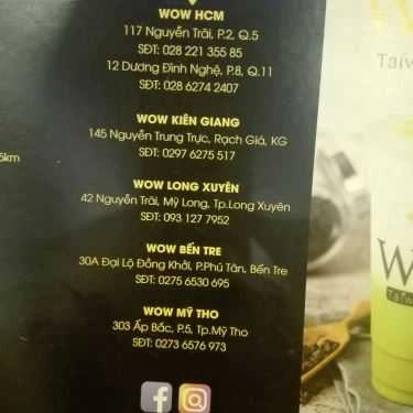 Thực đơn- Cafe Wow Taiwan Milk Tea - Ấp Bắc