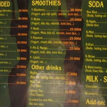 Thực đơn- Cafe Buzz Ice Blended - Lê Lợi