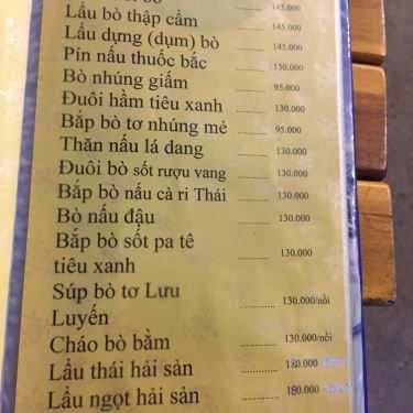 Thực đơn- Quán Ăn Lưu Luyến - Ẩm Thực Bình Dân