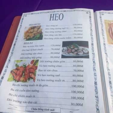 Thực đơn- Nhà Hàng Châu Đồng Quán - Ẩm Thực Việt