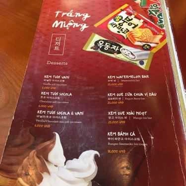 Thực đơn- Nhà Hàng Chingu BBQ - Vincom Plaza Trà Vinh