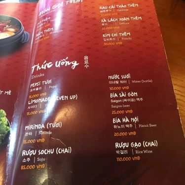 Thực đơn- Nhà Hàng Chingu BBQ - Vincom Plaza Trà Vinh