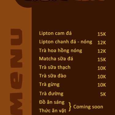 Thực đơn- Coc Cafe - Phạm Ngũ Lão
