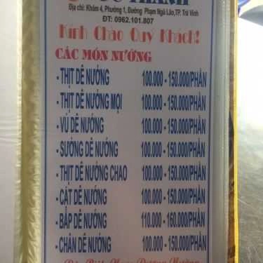 Thực đơn- Quán Ăn Đức Thanh 2 - Quán Lẩu Dê