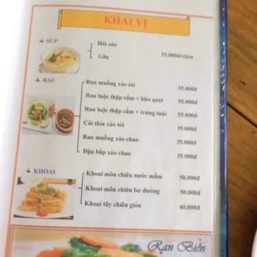 Thực đơn- Nhà Hàng Hải Sản Rạn Biển
