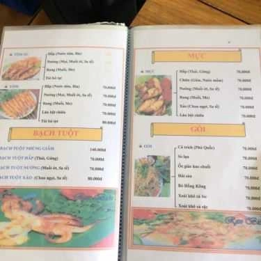 Thực đơn- Nhà Hàng Hải Sản Rạn Biển
