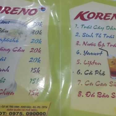 Thực đơn- Quán Ăn Koreno - Mì Cay