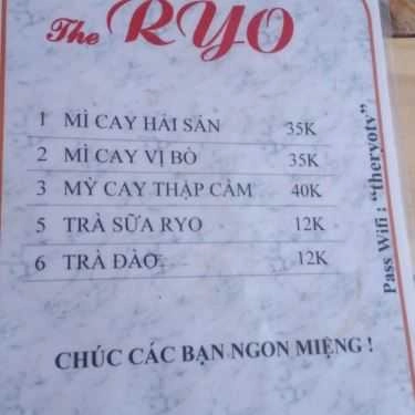 Thực đơn- Quán Ăn The Ryo - Mì Cay Hàn Quốc