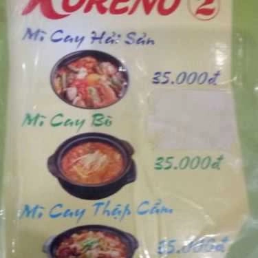 Thực đơn- Quán Ăn Mì Cay Koreno - Quốc Lộ 53