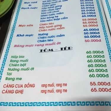 Thực đơn- Quán Ăn Ốc Đêm