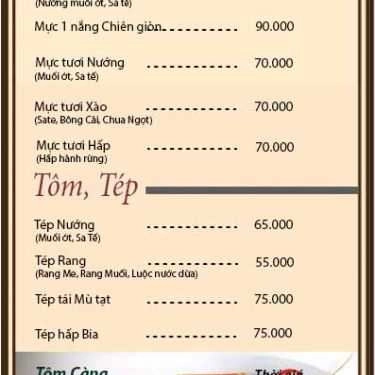 Thực đơn- Quán Ăn Quán Cá Nướng Phố Đêm