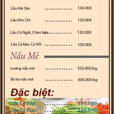 Thực đơn- Quán Ăn Quán Cá Nướng Phố Đêm