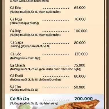Thực đơn- Quán Ăn Quán Cá Nướng Phố Đêm