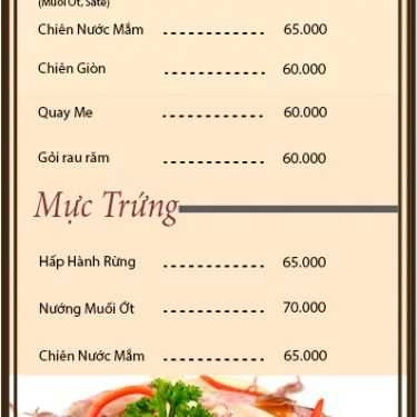 Thực đơn- Quán Ăn Quán Cá Nướng Phố Đêm