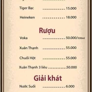 Thực đơn- Quán Ăn Quán Cá Nướng Phố Đêm