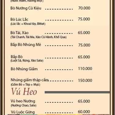 Thực đơn- Quán Ăn Quán Cá Nướng Phố Đêm