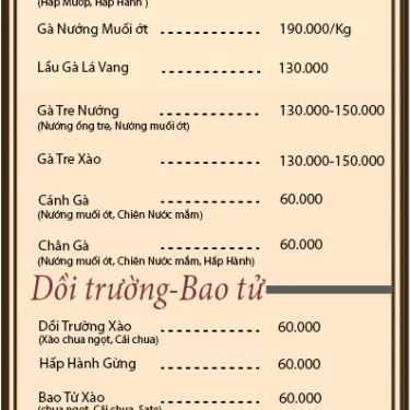 Thực đơn- Quán Ăn Quán Cá Nướng Phố Đêm
