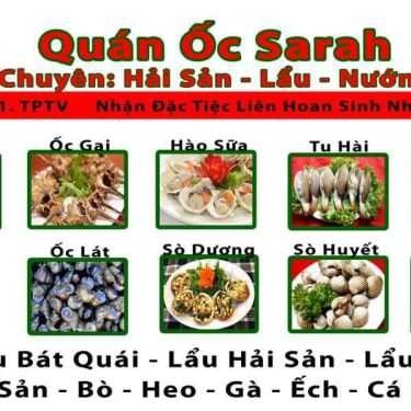 Thực đơn- Quán Ăn Quán Ốc Sarah