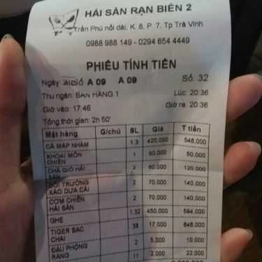 Thực đơn- Quán Ăn Rạng Biển 2 - Quán Nhậu Bình Dân