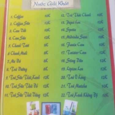 Thực đơn- Quán Ăn Tom Yum - Quán Bún Thái