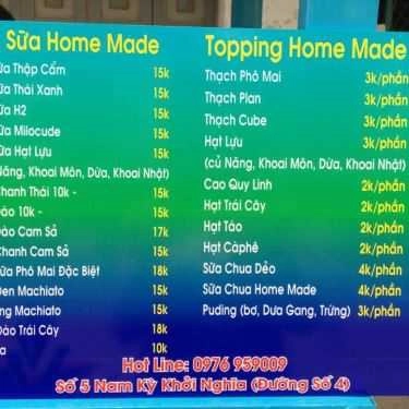Thực đơn- Cafe Trà Sữa H2 Tea