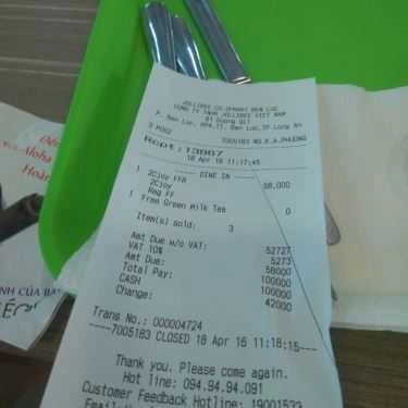 Thực đơn- Nhà Hàng Jollibee - Coop Mart Bến Lức