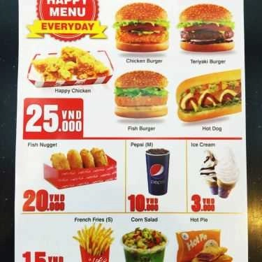 Thực đơn- Nhà Hàng Lotteria Tân An