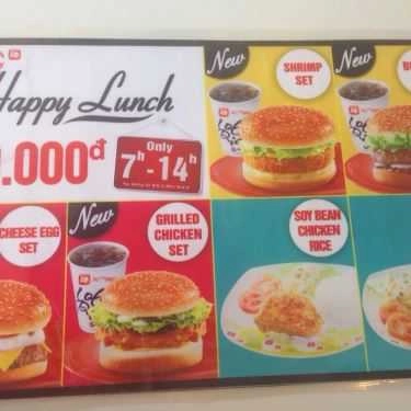 Thực đơn- Nhà Hàng Lotteria Tân An
