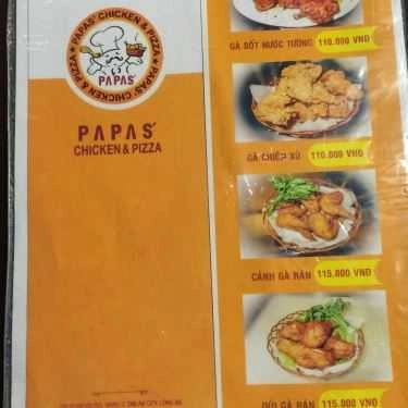 Thực đơn- Nhà Hàng Papas' - Chicken & Pizza